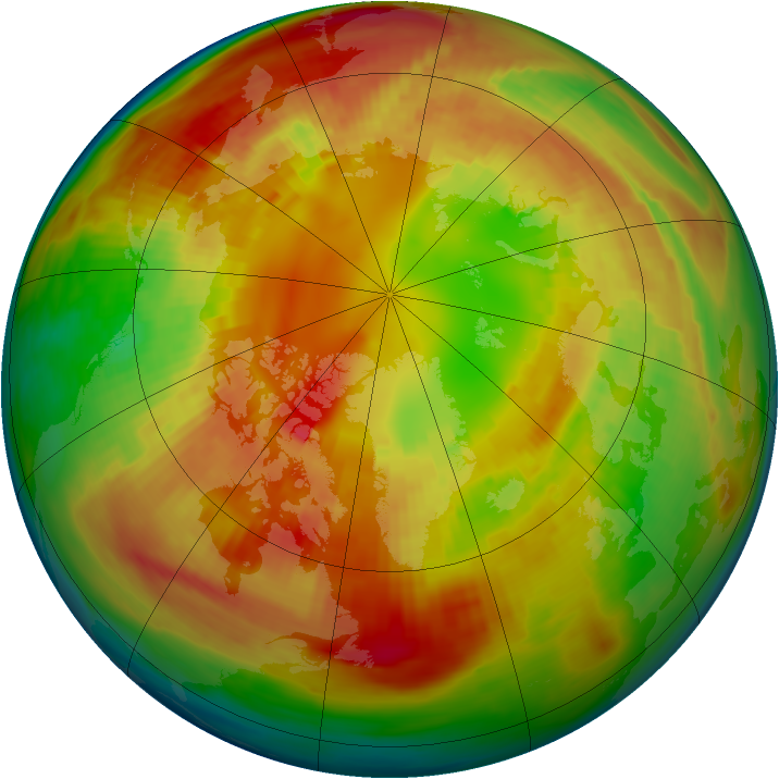 Arctic ozone map for 24 February 1991